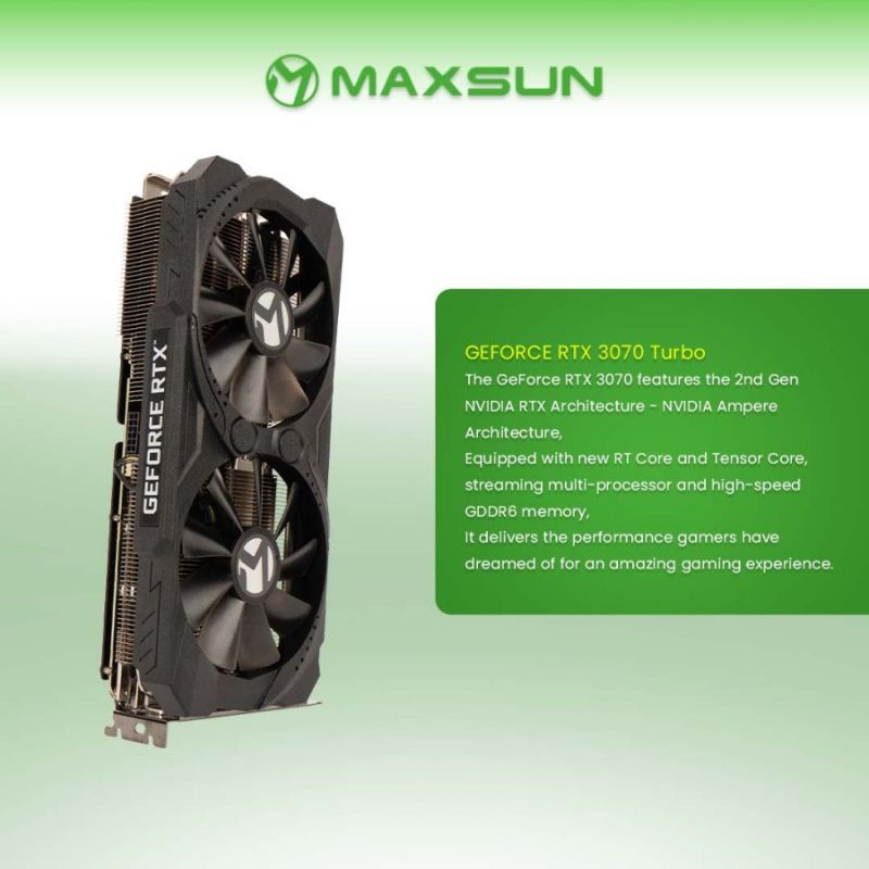 VGA NVIDIA MAXSUN RTX 3070 TURBO 8GB DDR6 256 BIT