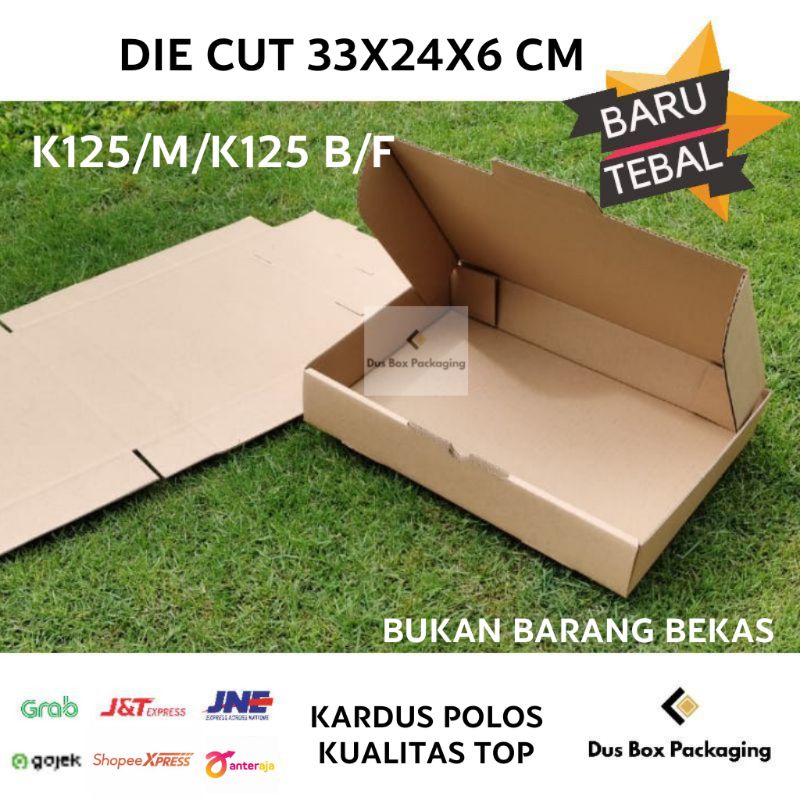 

Kardus box die cut 33X24X6 cm kotak packing