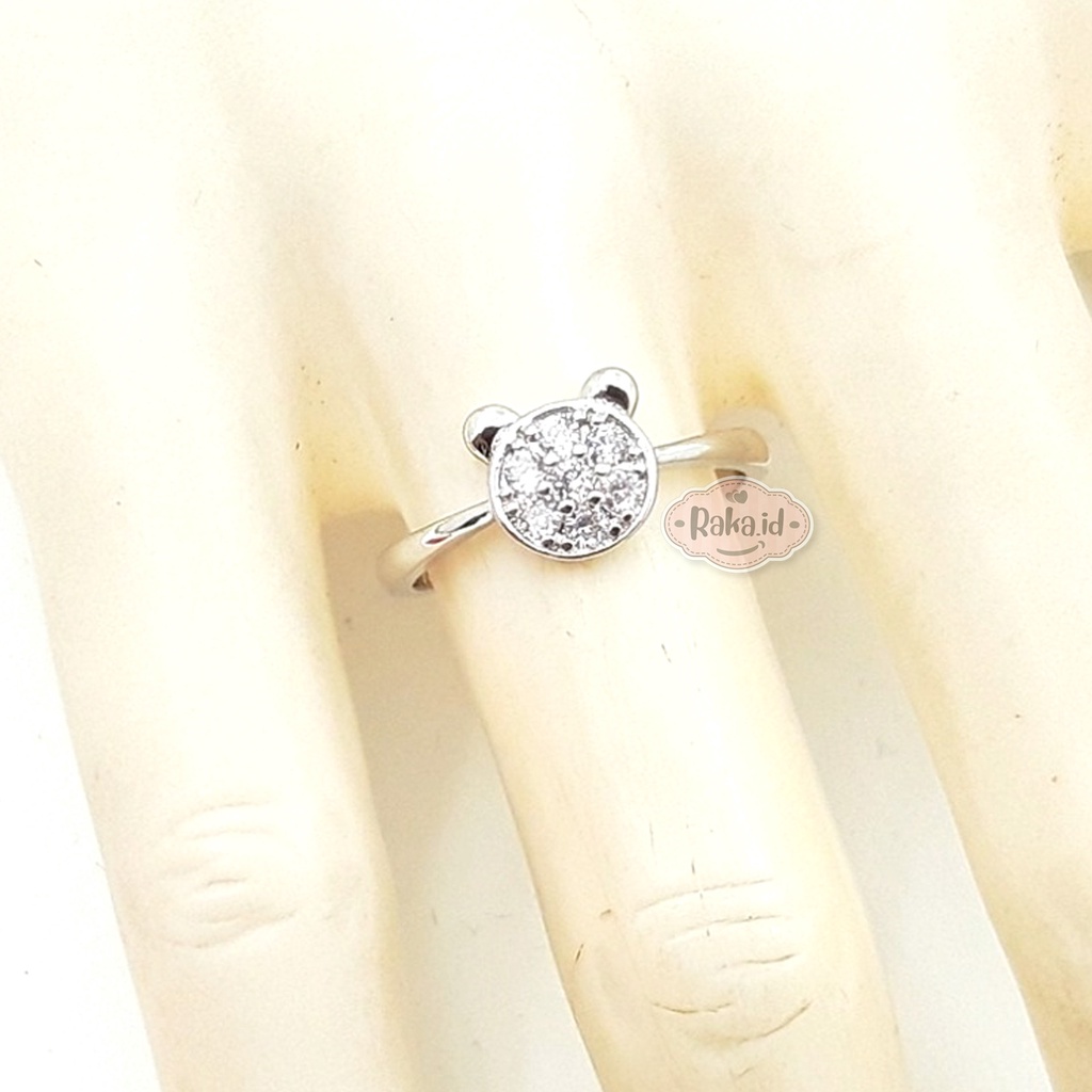 Cincin Wanita / Cincin Dewasa Motif Mickey Silver Aksesoris Perhiasan Wanita 1002