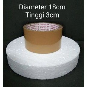 Bulat Diameter 18cm (Kotak 18x18cm) Tinggi 1-5cm Dummy Cake Styrofoam Gabus Kue