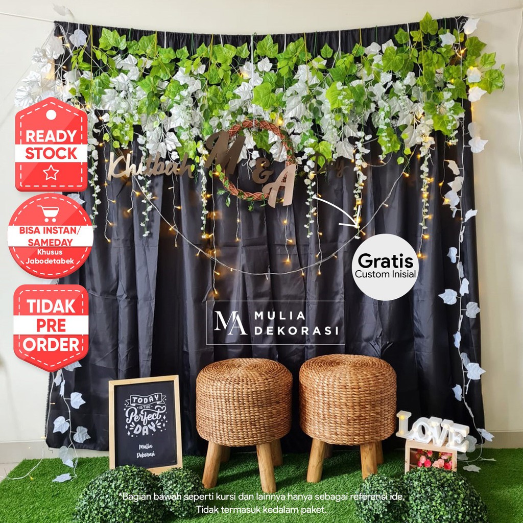 Dekorasi Backdrop Lamaran Nikahan Aqiqah Background Bekdrop Paket Mulia U