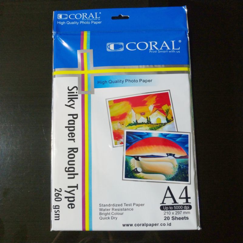 

Kertas Photo Silky A4 260 gsm / Coral Silky Paper Rough Type