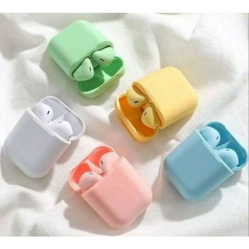 HEADSET BLUETOOTH INPODS 12 TWS MACARON EARPHONE TRUE WIRELESS STEREO HIFI SENTUH EARBUDS