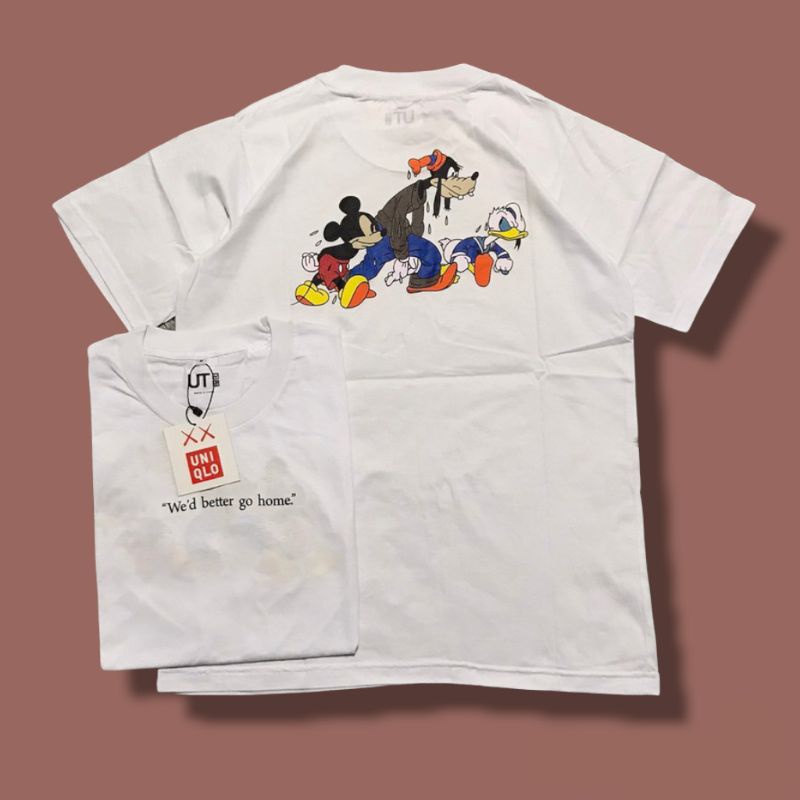 T-shirt Black dan putih Uniqlo Nobita / baju distro atasan terpopuler terlaris pria wanita pakaian dewasa unisex-Disney