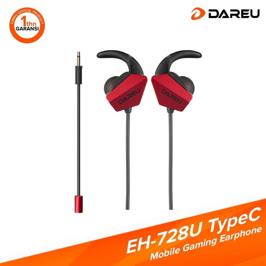 Earphone Gaming Stereo Bass DAREU EH-728U Type C EH728U