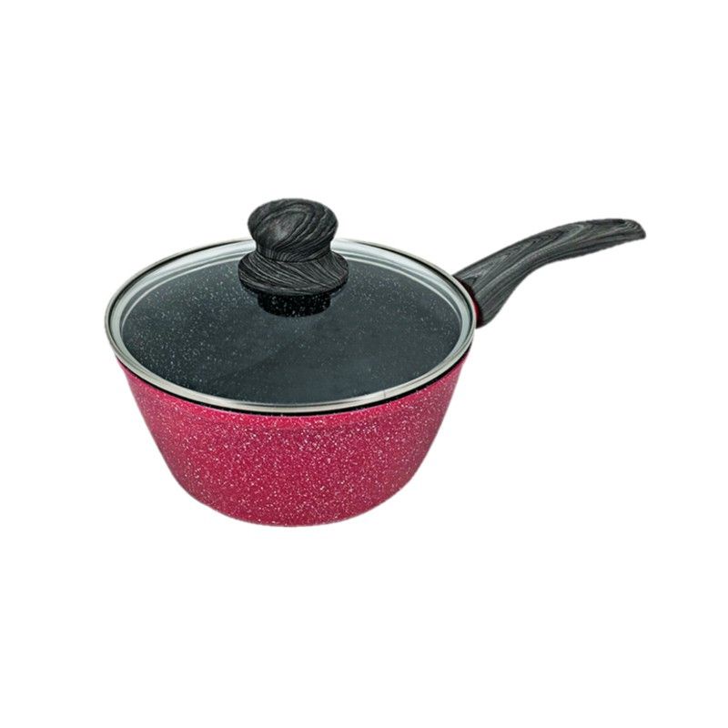 BOLDe Sauce PAN 18 cm + Glass Lid Granite Black PINK  Series