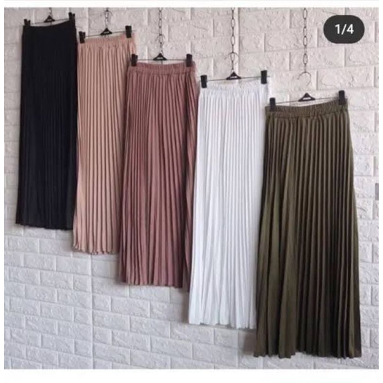 Rok Plisket Premium Lebar Tebal - Rempel - Plitted Skirt - Bawahan Wanita Panjang tokozifa25