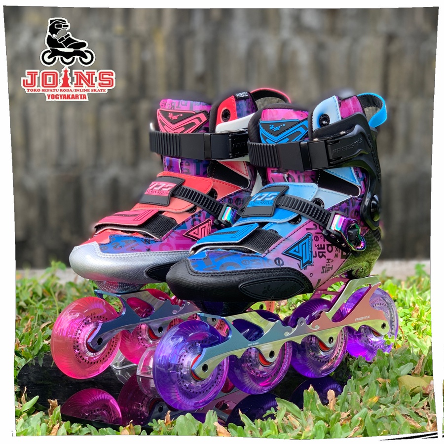 Sepatu Roda Inline Skate YJS X5 Pro Junior Carbon Pink