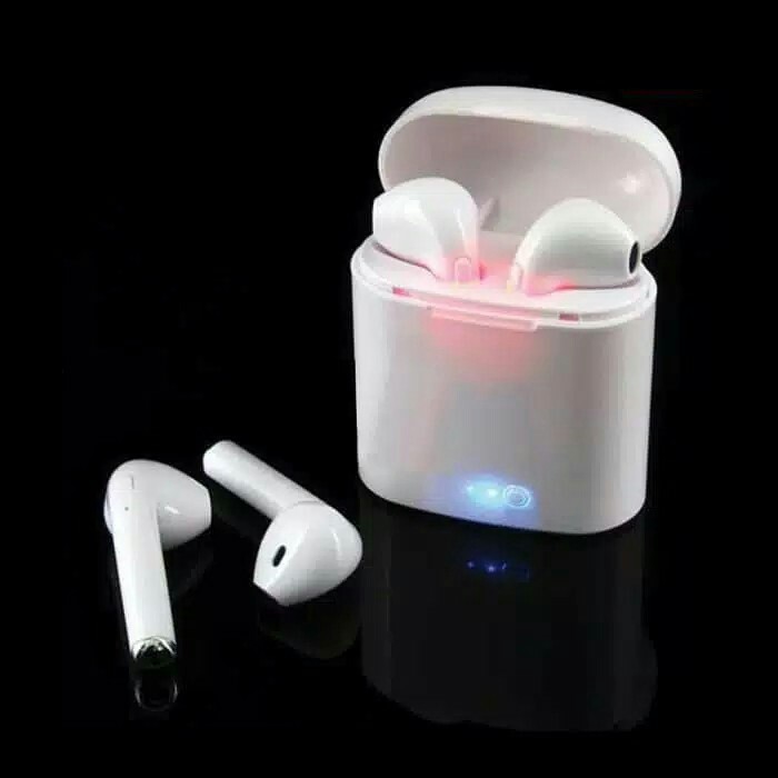 [WS] Headset Bluetooth Mini V.42 Earphone Aipods HBQ I7S TWS Twins With Charging Case