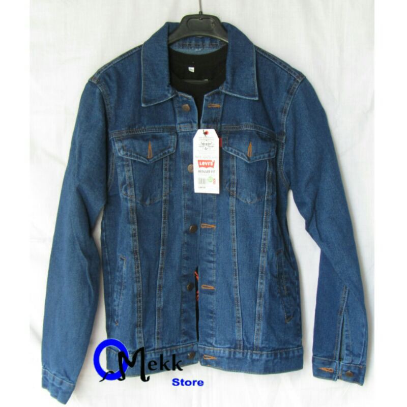 Jaket Jeans Pria dan Wanita (Biru Dongker)