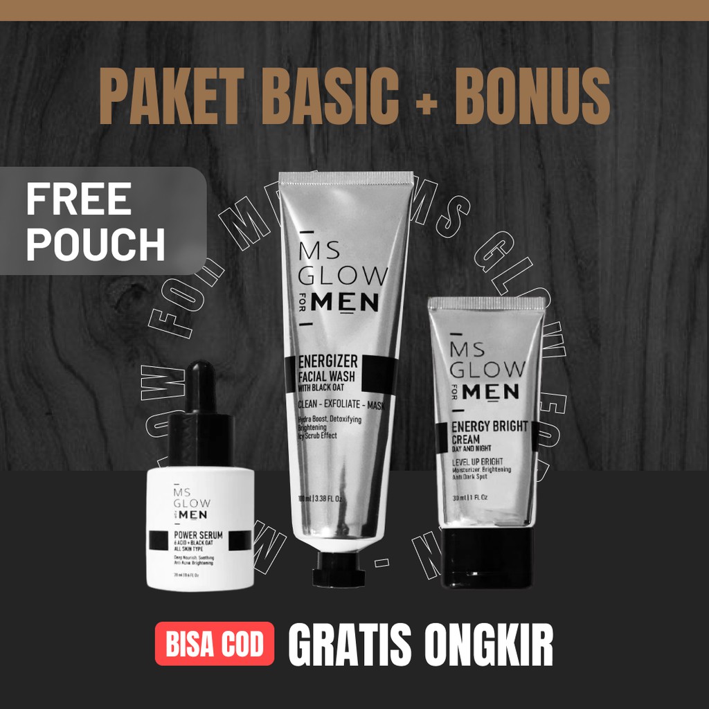 [BONUS POUCH] MS Glow Men Basic - MS Glow Men - MS Glow for Men Paket Basic - Distributor MS Glow