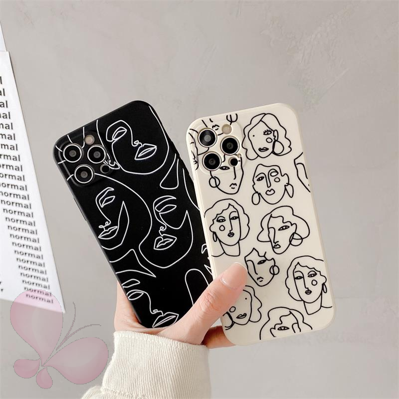 Casing Silikon Tpu Iphone 6 6s 7 8 Plus 7plus 8plus 11 12 X Xr Xs Max Se 2020 12 11 Pro Max Motif Wajah Manusia