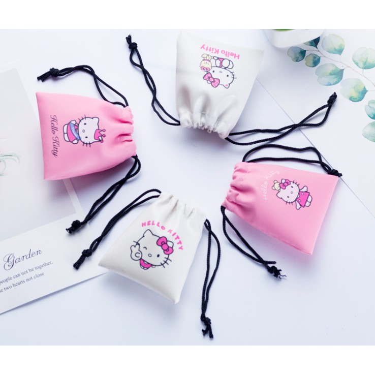 [XY-19] Headset Earphone Karakter HELLO KITTY / Earphone + Wadah Earphone POUCH HELLO KITTY Lucu