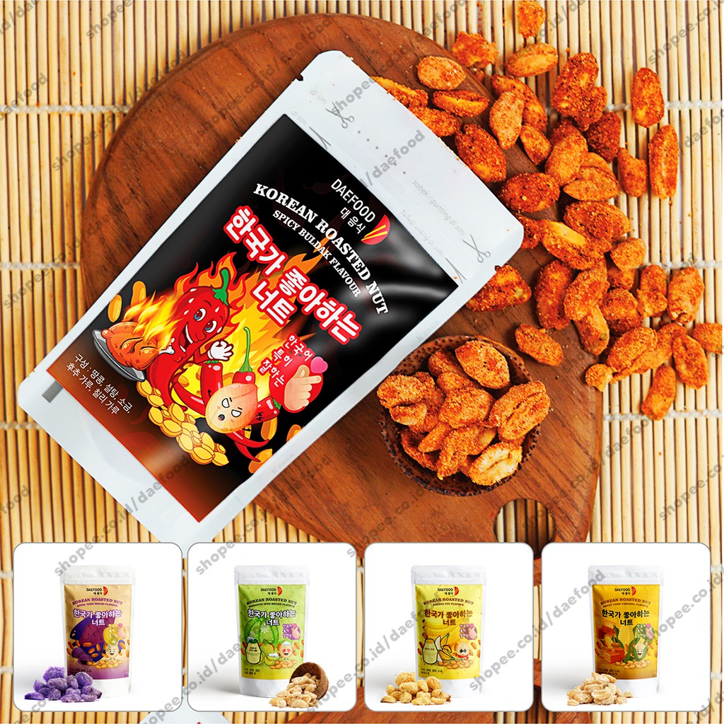 

Snack Korea NAGIH Daefood Roasted Nut - Pedas Spicy - (Camilan Viral / Zaman Now / Kekinian / Murah