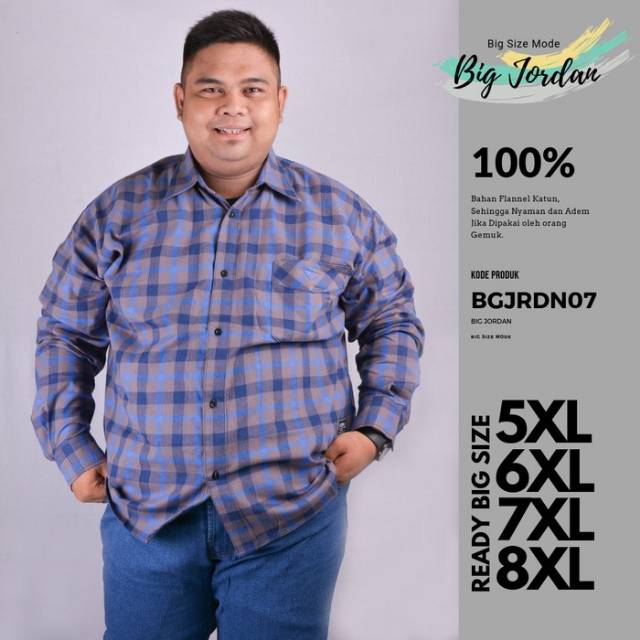 Kemeja Flanel Big SIze / Kemeja Big Size / Kemeja Pria Jumbo 5XL