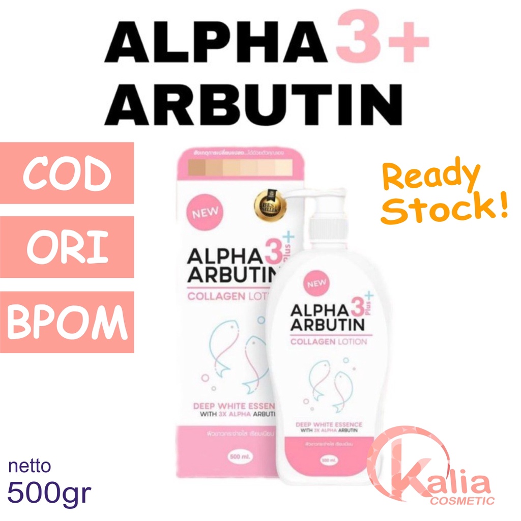 Alpha Arbutin 3 Plus Collagen Whitening Lotion Body Lotion 500ml  Hand Body Lotion Pemutih BPOM