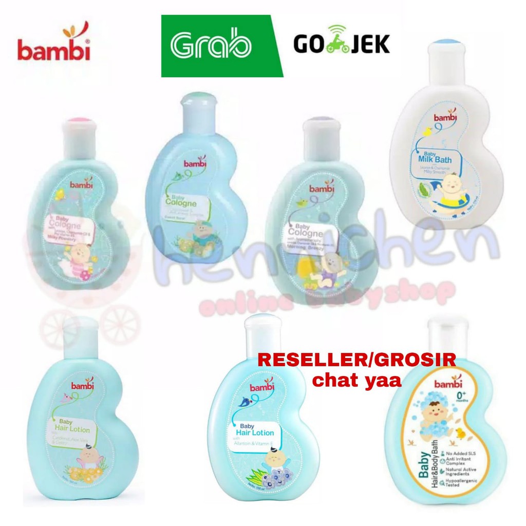 Bambi Baby Cologne Sweet Floral / Milky Powdery / Morning Breezy Parfum bayi/ Milk Bath/ Hair Lotion/ Bambi Shampo 100ml /  Compact Powder /Anti Mosquito / bambi Face Cream / bambi Diaper /Prickly Powder / bambi Mild Lotion / bambi Sunscreen /  Bambi Mild