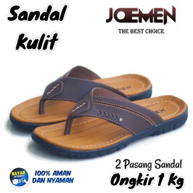  SANDAL KULIT JOEMEN  S 01 ORIGINAL PRIA SANDAL  JEPIT IMPORT 