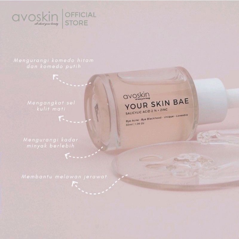 Avoskin Your Skin Bae Series Serum Toner Salicylic Acid 2% + Zinc | Hyacross 3% + Green Tea | Azeclair 10% + Kombucha 3% + Niacinamide 2.5% Vaccine Serum