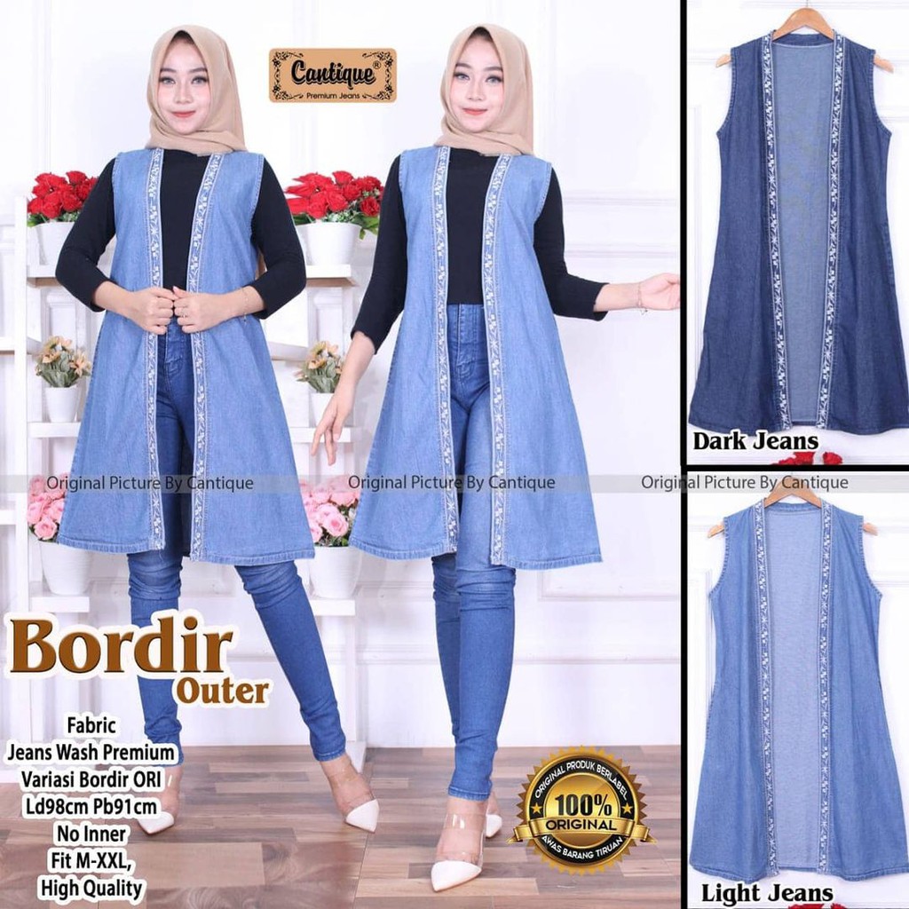 zea outer jeans/ cardigan wanita jeans / outer wanita jeans