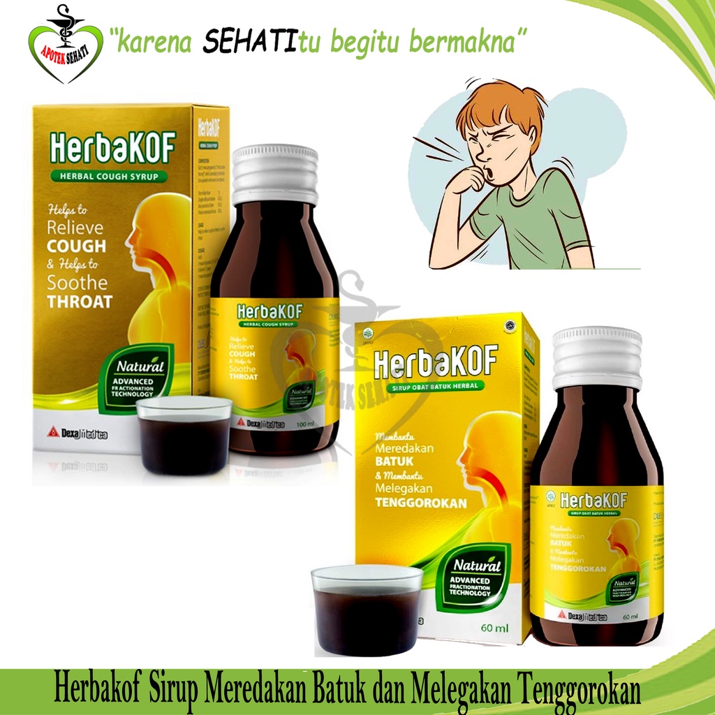 Jual Herbakof Obat Batuk Herbal 60100ml Herba Kof Cough Syrup Dexa Shopee Indonesia