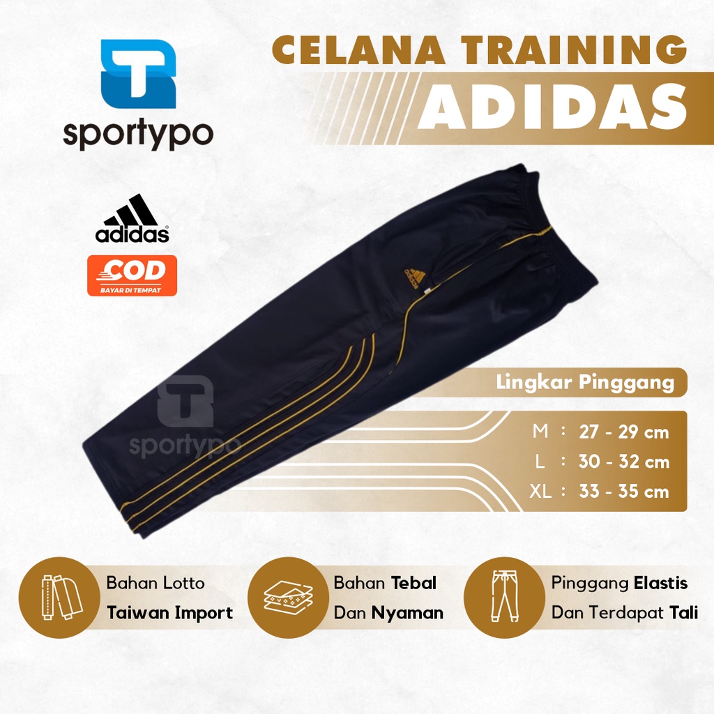 Celana Training Panjang Trackpant Sweatpants Saku Resleting Bahan Kain Lotto Taiwan Import Sleting K