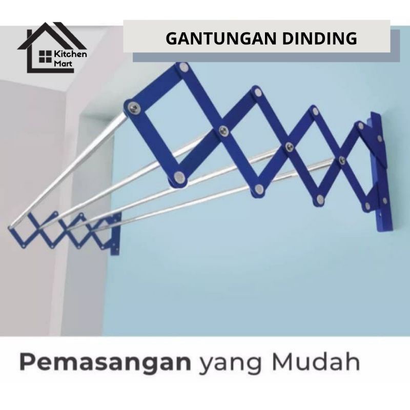 Jemuran Dinding Lipat Gantungan Baju Handuk Gantungan Hanger Tempel Lipat Tembok