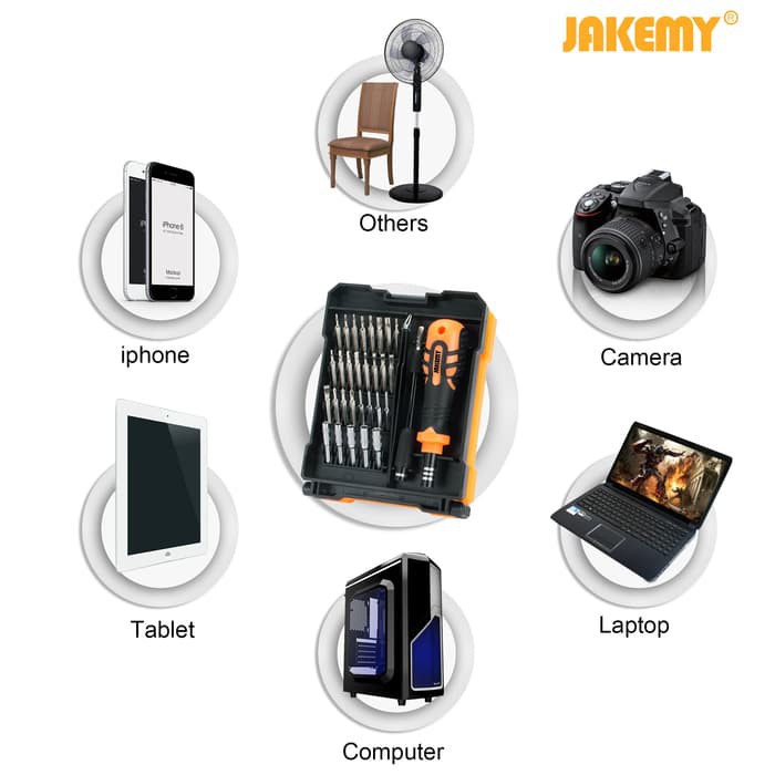 Jakemy 33 in 1 Obeng Set Handphone JM-8160 for Computer Original