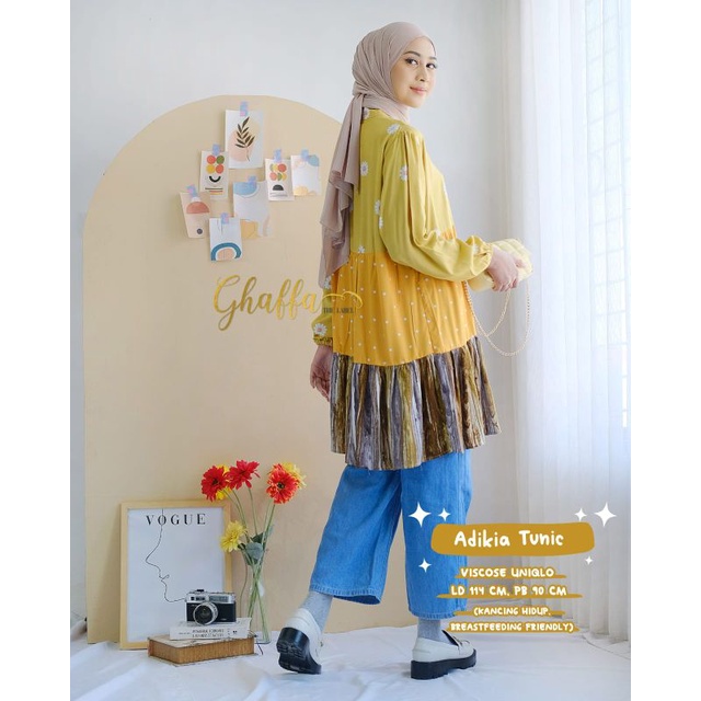 Adikia tunik motif 3in1 kuning by ghaffa the label