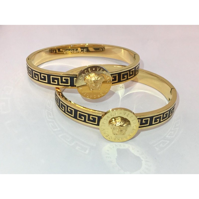 Gelang Titanium Premium Versace Mix Hitam