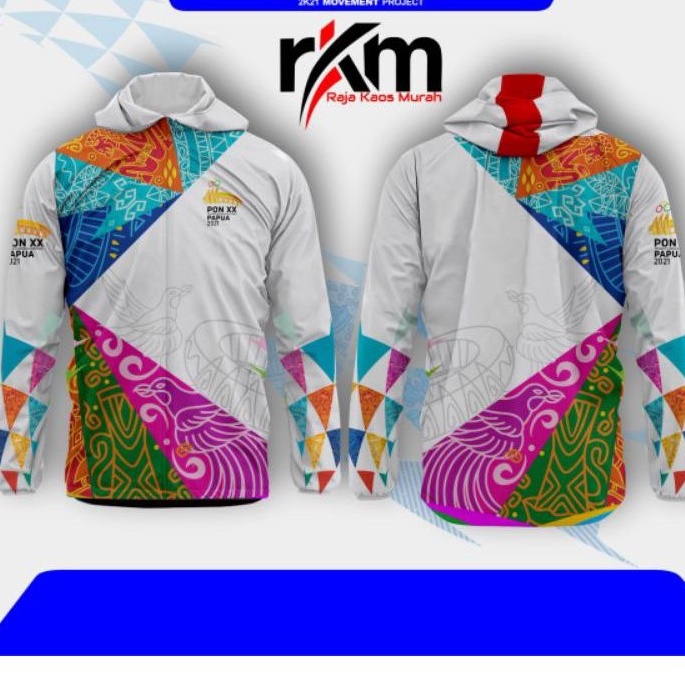 Jaket Pon Papua Custom PON PAPUA 2021 Full Printing Sublime Bisa Custom Nama, Logo, Foto