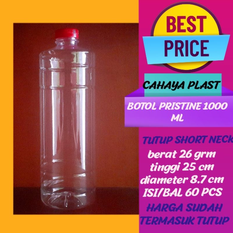 Jual Botol Pristine Ml Botol Plastik Liter Tutup Sn Shopee Indonesia