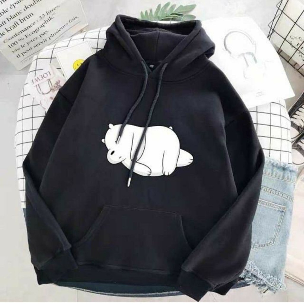 BEAR ENJOY RELAX HOODIE WANITA - ATASAN TEBAL LUCU PREMIUM