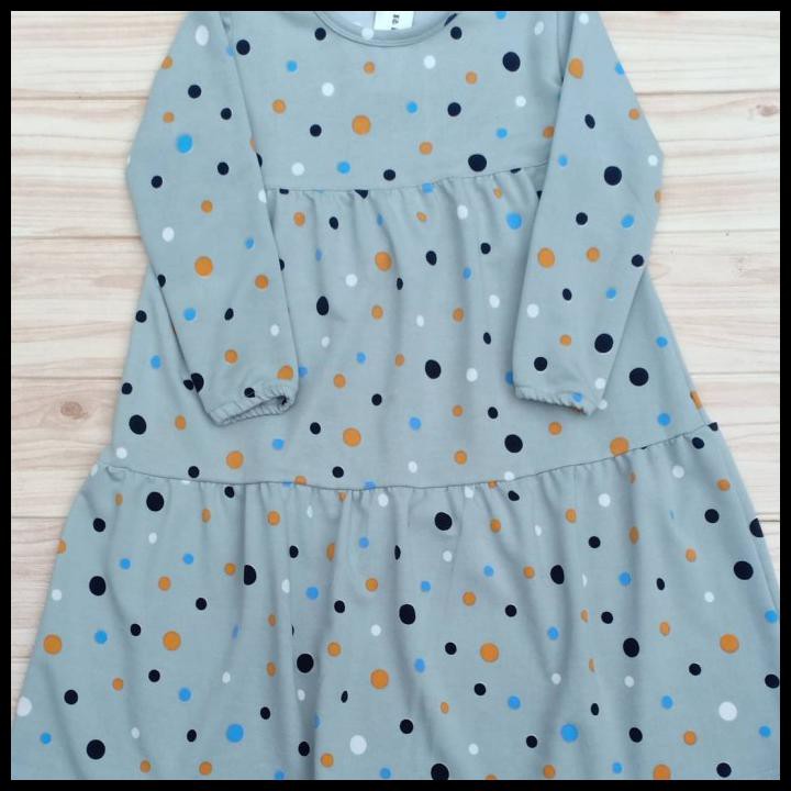 Gamis Anak Kaos Babyterry Polkadot Warna - Mint, 3
