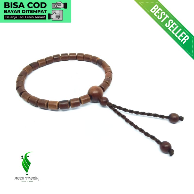 Gelang Kayu Setigi Laut Asli Motif Tabung Size 6mm