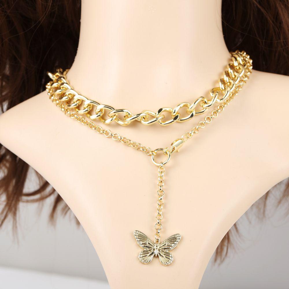 Kalung Nanas Kecantikan Klavikula Choker Fashion Punk Rantai