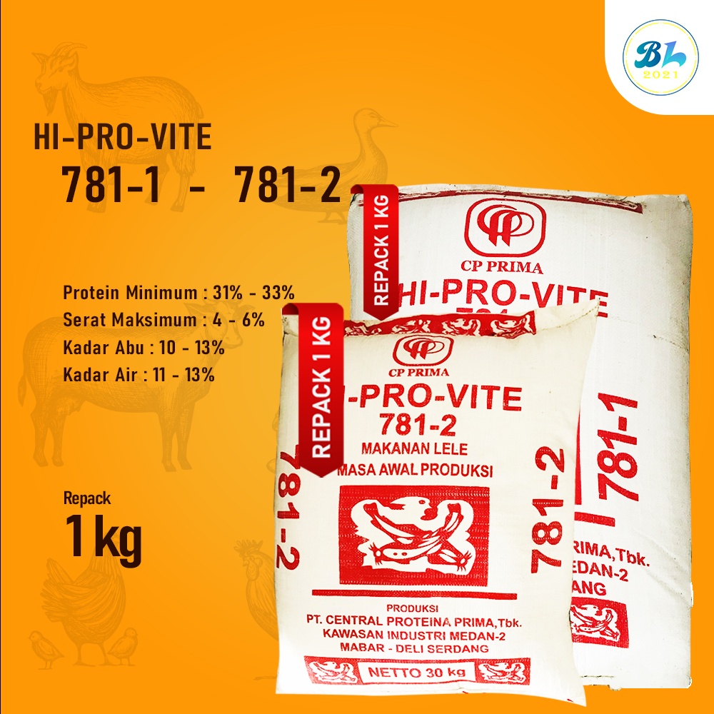 Hi Pro Vite 781-2 Per Sak/Karung (30kg) - Cap prima Pakan Ikan Nila Lele