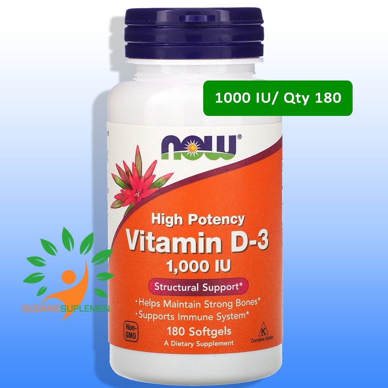 Now Vitamin D3 High Potency 1000 Iu 180 Softgels Imunitas Tulang Flu Kanker D 3 1 000 Iu Indonesia