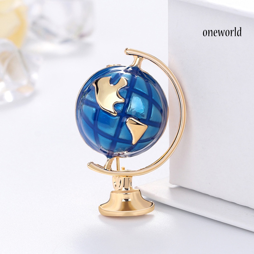 OW@ Fashion Unisex Terrestrial Globe Enamel Brooch Pin Badge Denim Jacket Decor