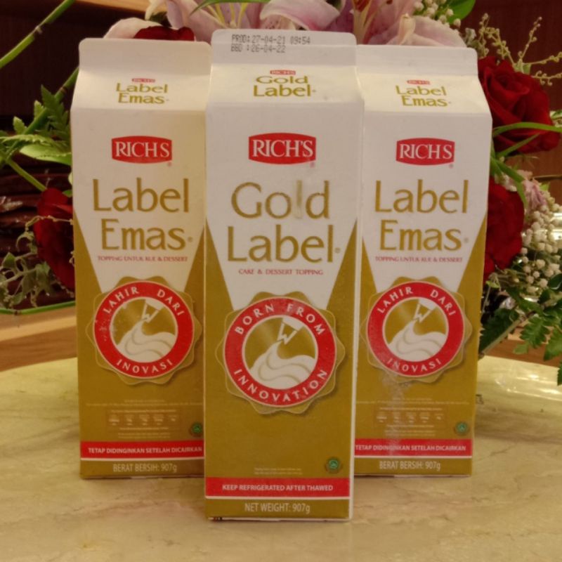 Jual Rich Gold Label 500 Gram ,907 Gram Whipping & Topping Cream
