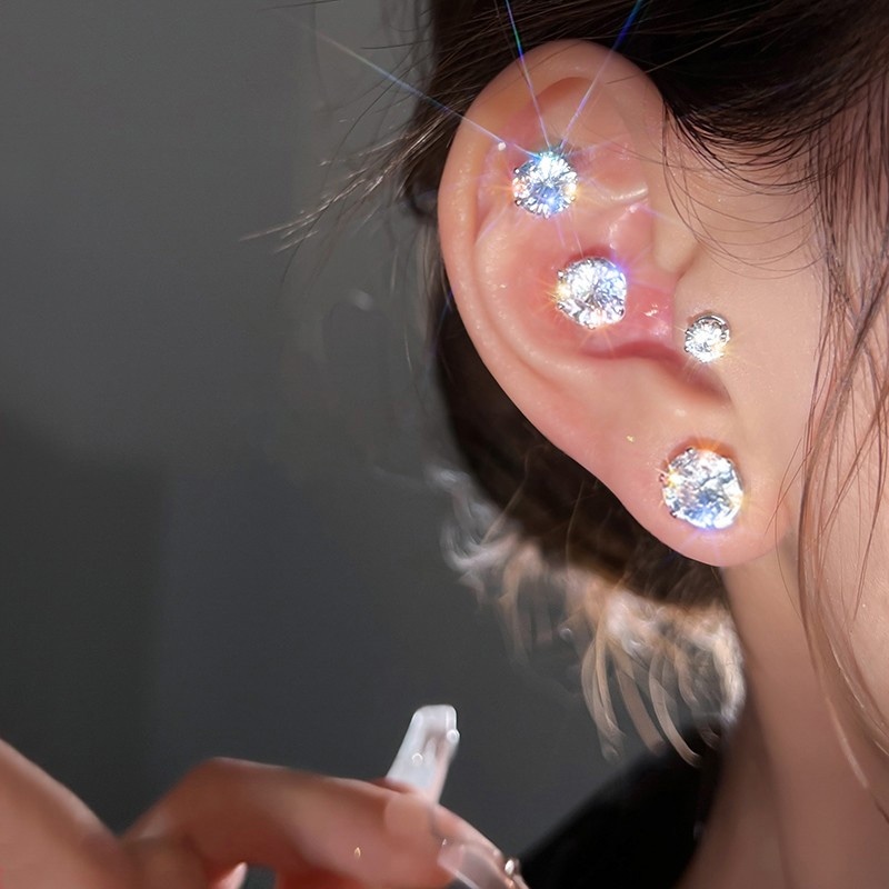 Anting Stud Magnetik Tanpa Tindik Bahan Besi Gaya Korea Untuk Wanita