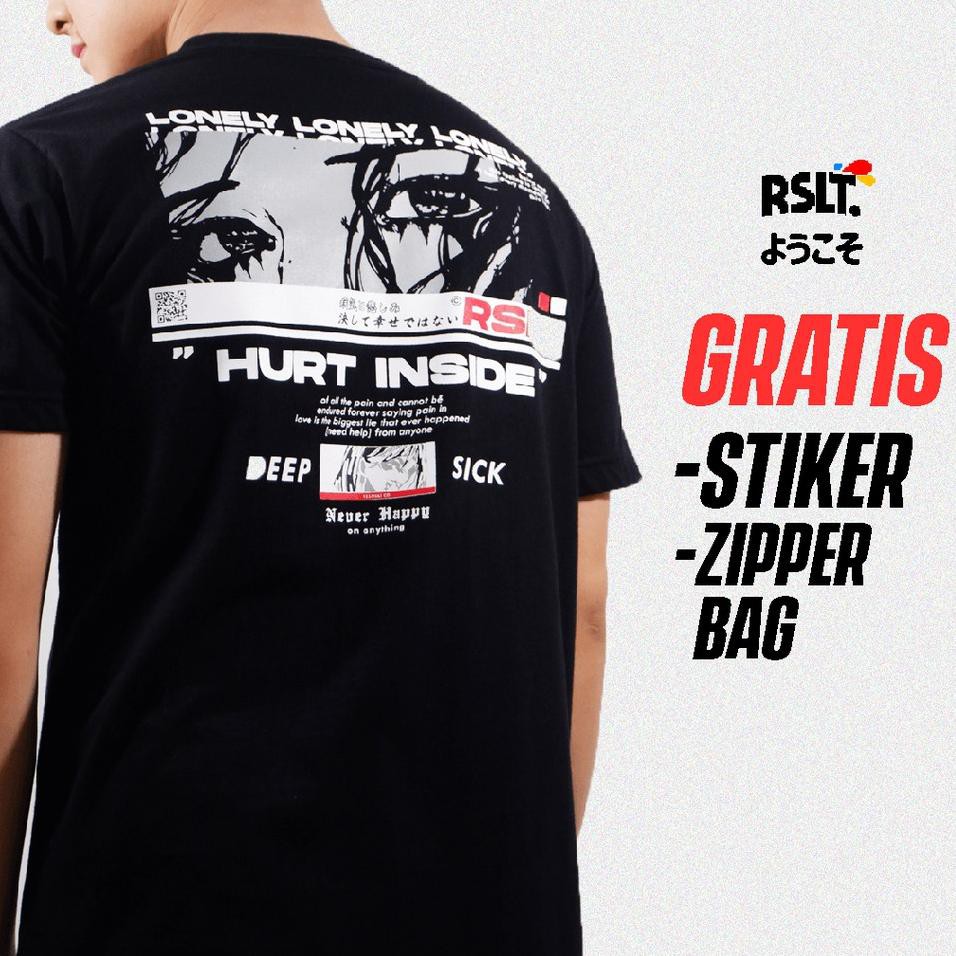 Jangan Ketinggalan order.. RESOULT CO - KAOS PRIA DISTRO KAOS COTTON COMBED 30s KAOS Hitam - EPS 10