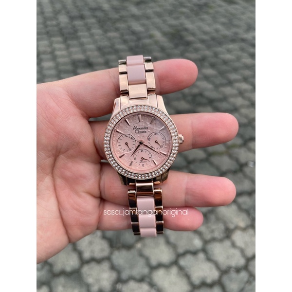 Jam Tangan Alexandre Christie Ac 2932 Original Pink Wanita