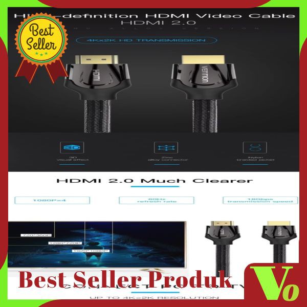 Vention Kabel Hdmi High Speed Nylon Braided HDMI v2.0 4K - 1.5M - B05