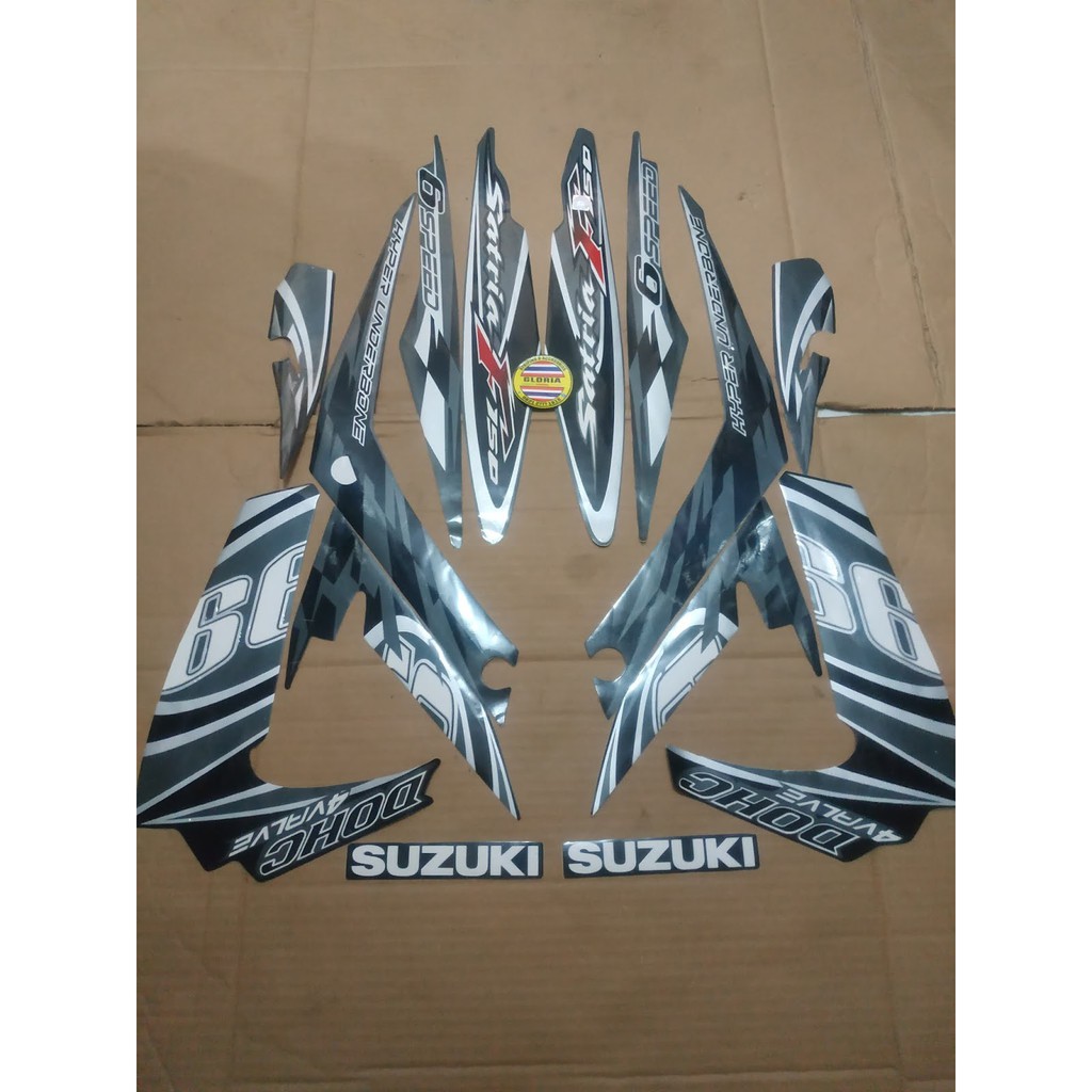 Striping List Body Satria 150 F FU Barong 2012 - Hitam Abu