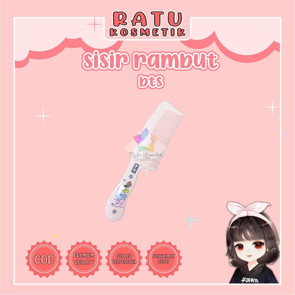 ❤ RATU ❤ Sisir Rambut Karakter Gagang Aishu Tebal | Renggang Sedang Rapat BTS | Sisir Semir | Sisir Keramas | Sisir Isi 2 | Sisir Lipat Besi | Sisir / Brush Volume | Sisir Isi 12 | Sisir Ion