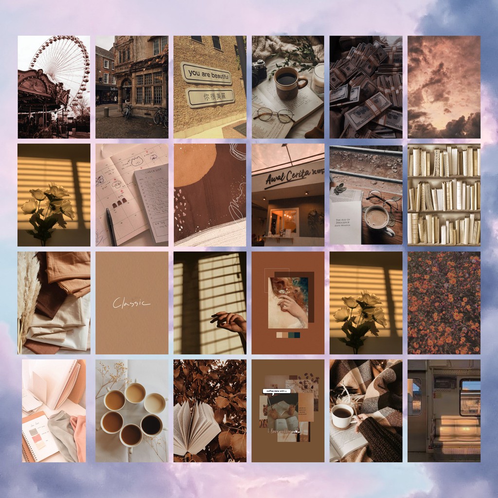 44PCS POSTER COLOR BROWN