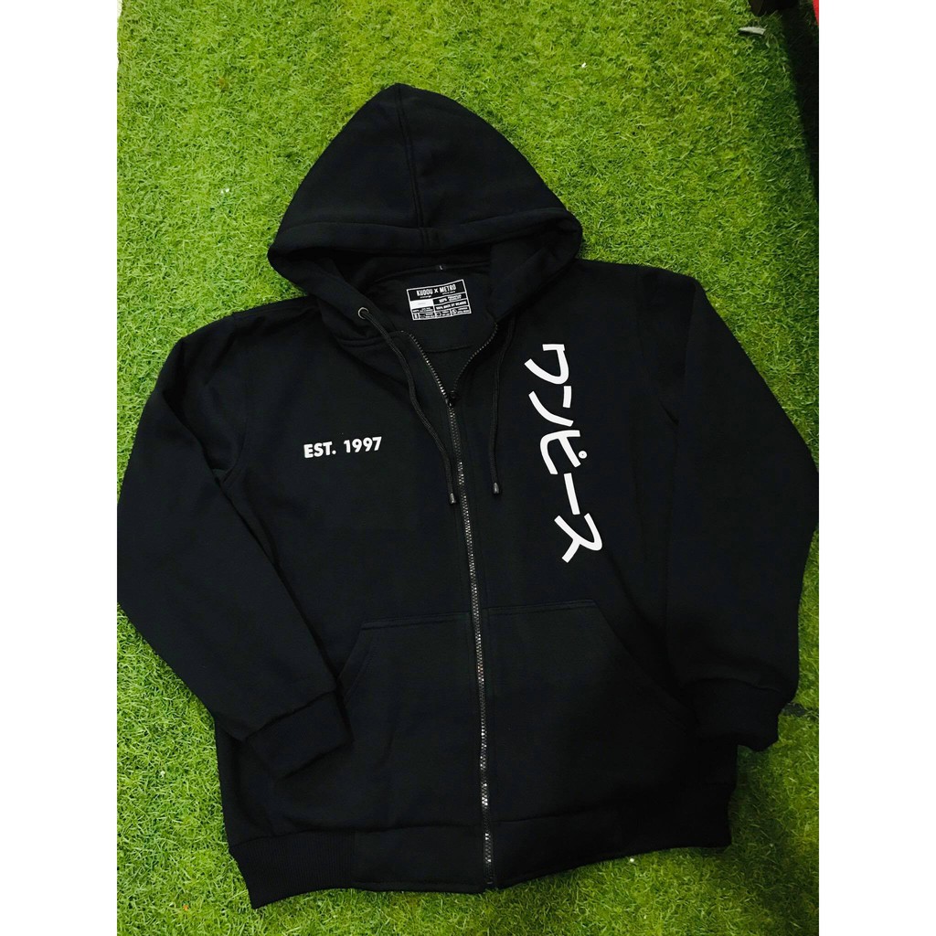 Jaket Mugiwara Japan Onepiece Kanji Black