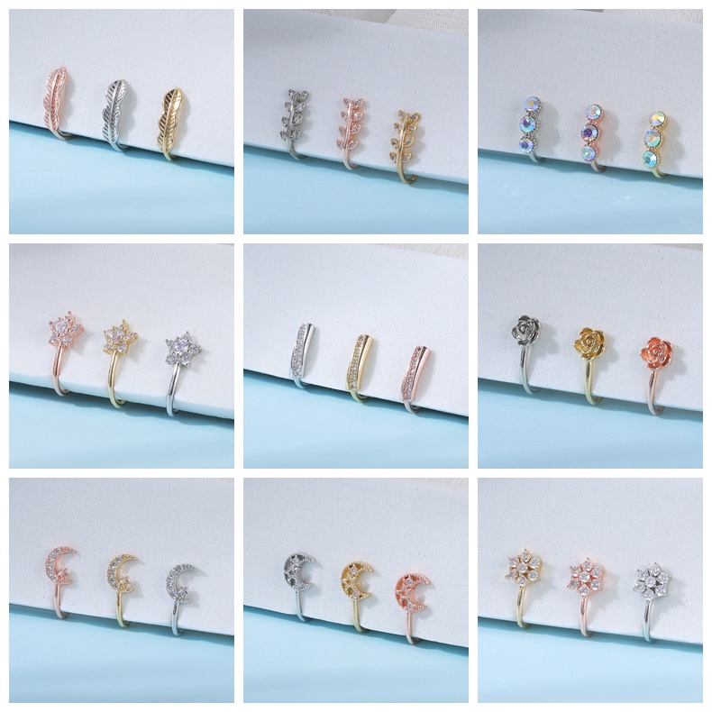 1pc Anting Klip On Hidung / Telinga Bentuk Hati / Bintang / Butterfly Bahan Tembaga Untuk Wanita