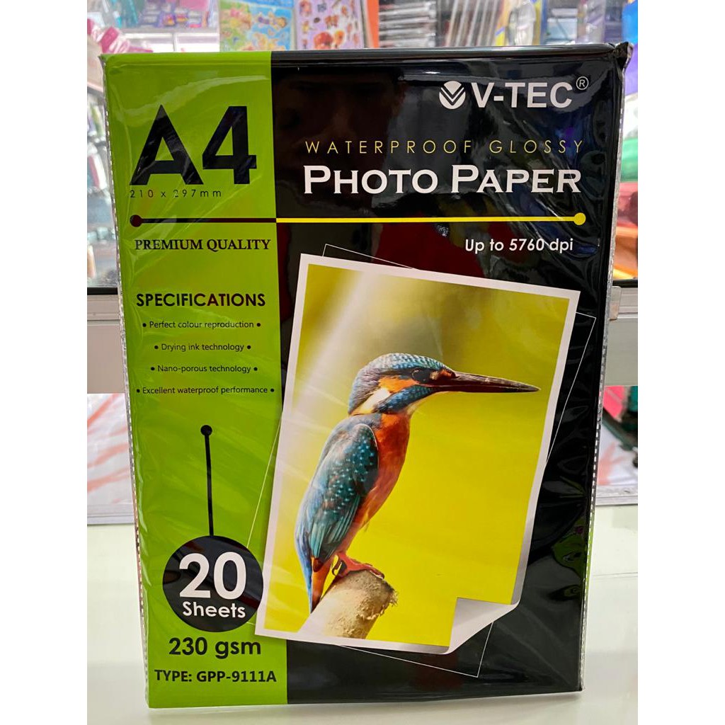 

Kertas Foto/ Photo paper V-tec 230gsm